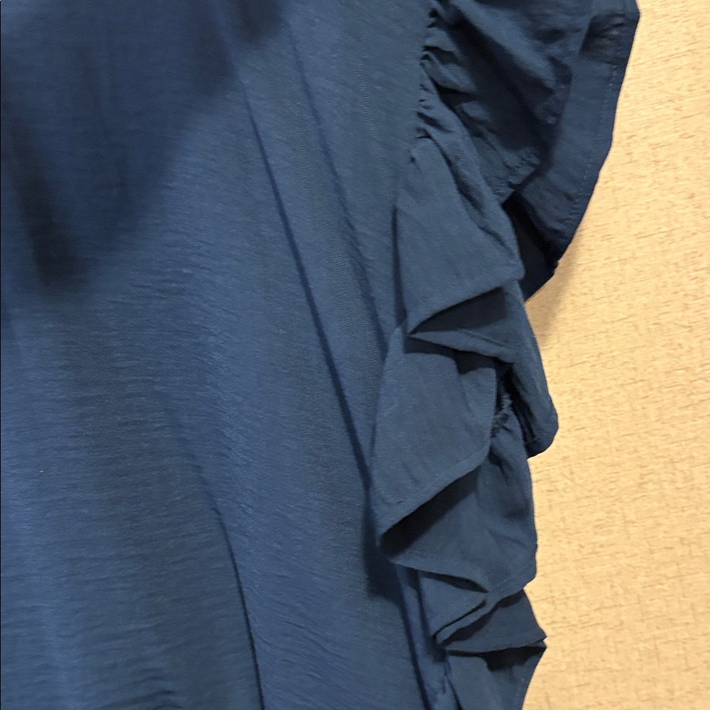 Parker Deep Blue Ruffle Blouse - Picture 3 of 3